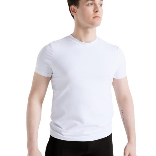 capezio studio collection crew neck tee mens white se1061m 1